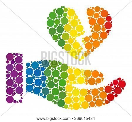 Break Heart Offer Composition Icon Of Filled Circles In Different Sizes And Spectrum Colored Color T