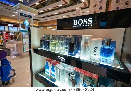 BANGKOK, THAILAND - CIRCA JANUARY, 2020: duty-free at Suvarnabhumi Airport. Suvarnabhumi Airport is one of two international airports serving Bangkok, Thailand. 