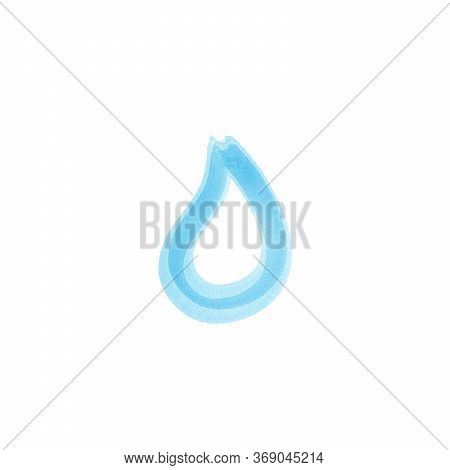 Vector Watercolor Drop Of Water. Stock Vector Illustration Isolated On White Background.