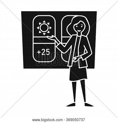 Vector Design Of Anchorman And Weather Logo. Graphic Of Anchorman And News Stock Vector Illustration