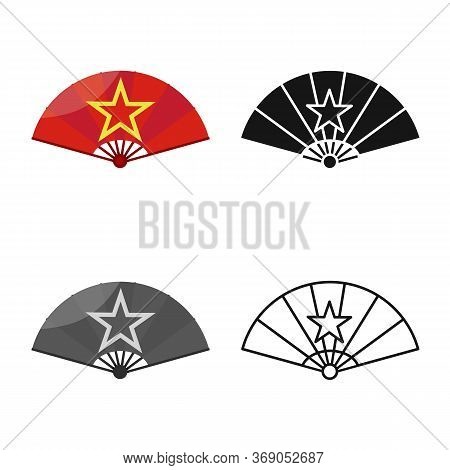 Vector Illustration Of Fan And Oriental Icon. Set Of Fan And Cool Vector Icon For Stock.