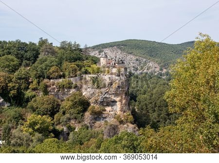 Castle Of Belcastel In Lacave. Lot, Midi-pyrenees, France