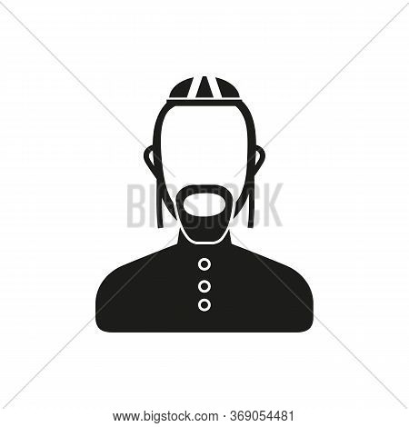 Simple Icon Of Bearded Man. Jew, Rabbi, Judaism. Faith Concept. Can Be Used For Topics Like Religion