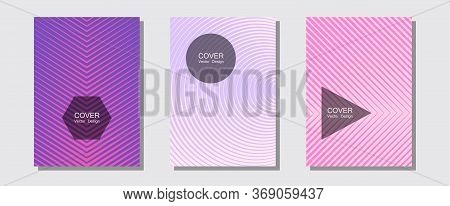 Banner Graphics Cool Vector Templates Set. Hipster Placards. Halftone Lines Music Poster Background.