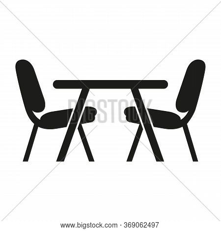 Icon Of Dinette Place. Table, Chairs, Food And Drink Establishment. Kitchen Concept. Can Be Used For