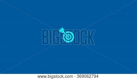Target Shooting Arrows Sign On Blue Background, Goal Of Success Concept, Modern Arrow Dart For Goal 