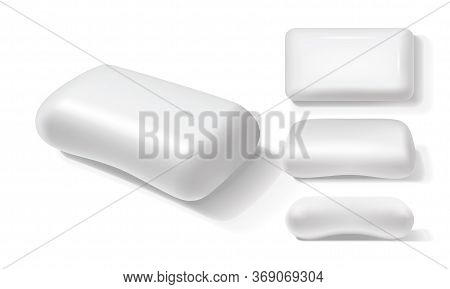 White Soap From Different Sides On A White Background Vector