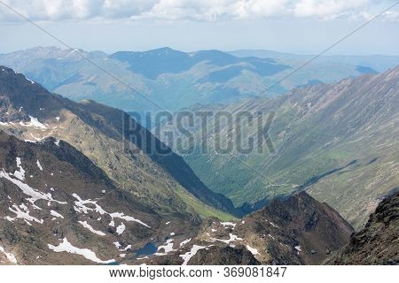 Pic Of Tristaina. Beautiful View Hiking In The Andorra Pyrenees Mountains In Ordino, Near The Lakes 