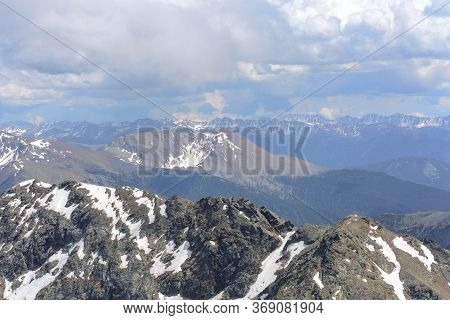 Beautiful View Hiking In The Andorra Pyrenees Mountains In Ordino, Near The Lakes Of Tristaina.