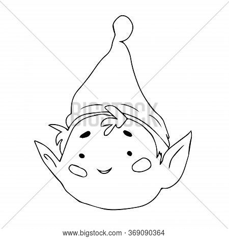 Vector Illustration With The Image Of Aelf. Hand Drawn Xmas Illustrations.modern Design Elements For