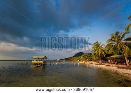 Young Sexy Woman On Tropical Island Phu Quoc In Vietnam. Tourist On Starfish Beach, Rach Vem During 