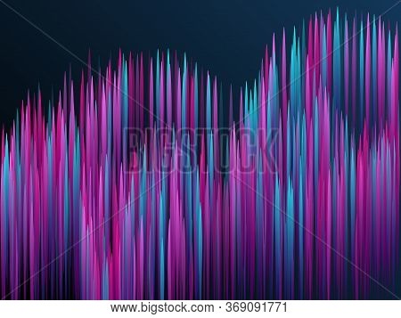 Glowing Lines Falling Abstract Big Data Concept Tech Vector Background. Digital Blue Pink Neon Lines