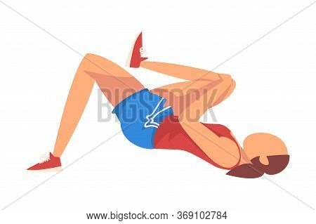 Woman Doing Glute Exercise With Hip Raise, Girl Doing Sports Firming Her Body, Buttock Workout Vecto