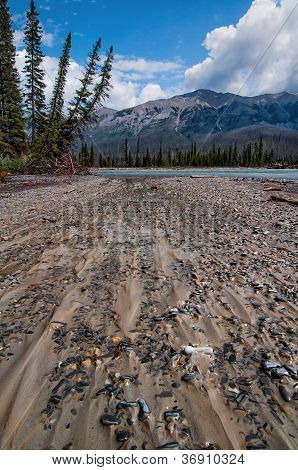 Pohled na Kootenay Park s pískem a horských