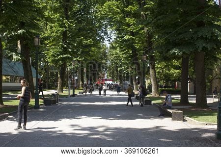 Venice, Italy - May 28 2016: Gardens Of Venice During The Architecture Biennale Exhibition