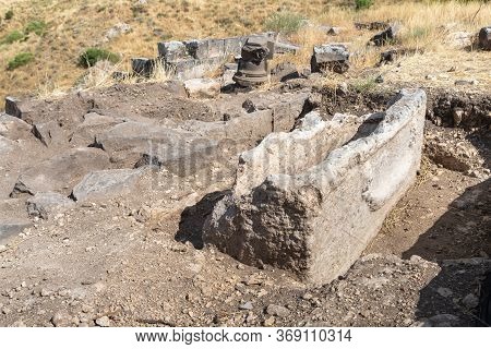 Sarcophagus Wreckage In Ruins Of The Greek - Roman City Of The 3rd Century Bc - The 8th Century Ad H