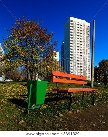 Panca In autunno Park, Chertanovo Centralnoe, Mosca