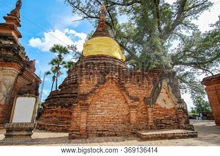 Old Temple In Inwa (ava) Near Mandalay In Myanmar (burma). Southeast Asia Travel Concepts