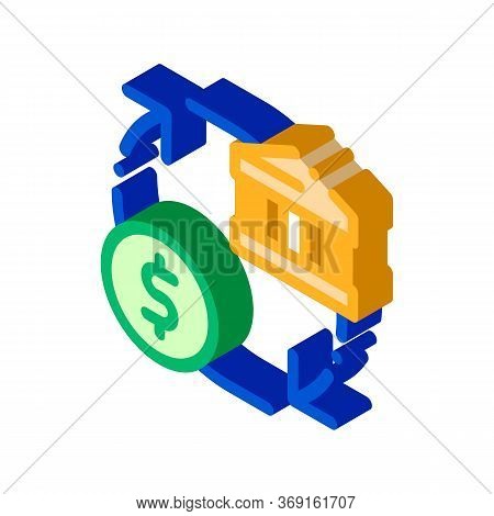 Monetisation Coin Cash Bank Vector Isometric Sign. Color Isolated Symbol Illustration