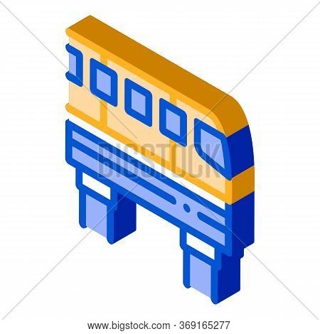 Public Transport Monorail Vector Isometric Sign. Color Isolated Symbol Illustration