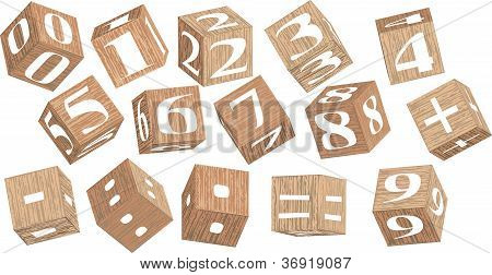 Zahlen auf hÃ¶lzerne WÃ¼rfel