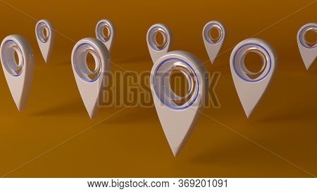 3d render of map drop pin  pointer set