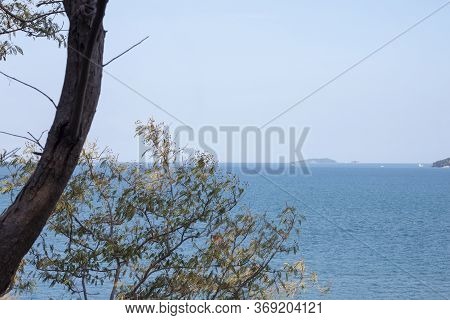 View From A Tree On The Island That Overlooks The Vast Sea At Khao Leam Ya, Rayong Thailand.