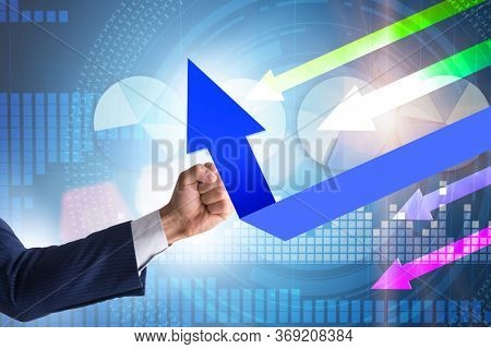 Economic recovery concept with the line charts