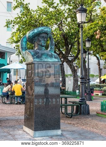 San Juan, Puerto Rico - April 29, 2019: Bust Of Infante Dom Henrique, San Juan, Puerto Rico. Infante