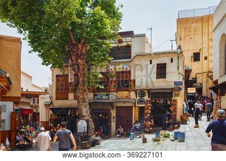 Fez, Morocco - May 31, 2017: View Of The Medina Quarter Of Fez. The Medina Of Fez Is Listed As A Wor