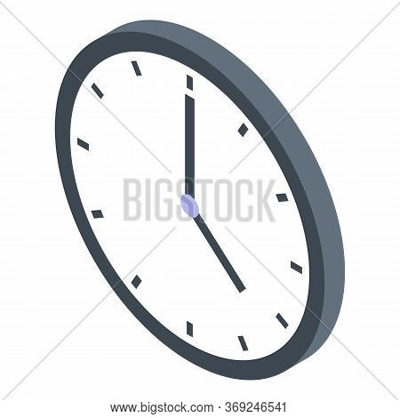 Round Clockicon. Isometric Of Round Clock Vector Icon For Web Design Isolated On White Background