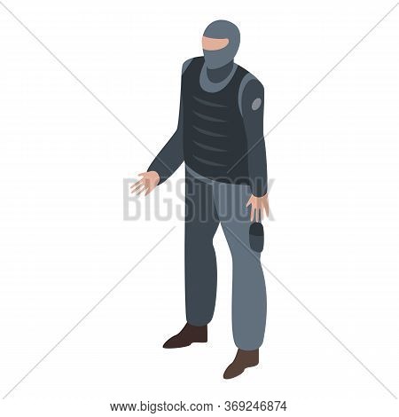 Special Forces Policeman Icon. Isometric Of Special Forces Policeman Vector Icon For Web Design Isol