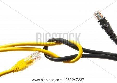 Internet Wire Cat6 Cat5. The Concept Of Connecting To An Internet Network Or Providing Construction,