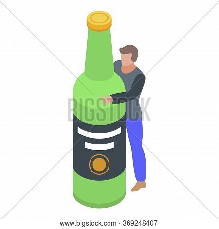 Alcohol Addiction Icon. Isometric Of Alcohol Addiction Vector Icon For Web Design Isolated On White 