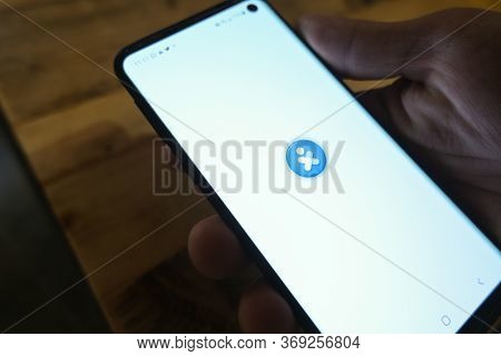 Rome, Italy - June 1 2020: Guy Checking New Italian Covid19 Contact Tracing App Immuni On Smarphone 