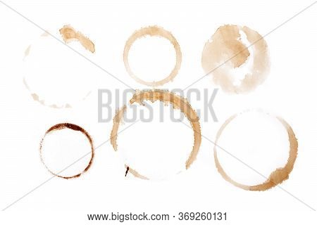 Brown Coffee Cup Mark On White Dirty, Pattern, Stains, Cafe, Design, Messy, Vector, Kahve