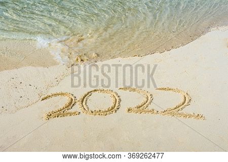 2022 In The Sand With Whitespace Copyspace For Editing