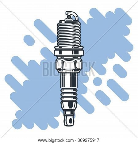 Spark Plug. Monochrome Illustration Of Spark Plug. Design Element For Logo, Label, Emblem, Sign, Pos