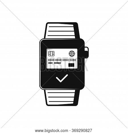 Smart Watch Wearable With Apps On Screen Flat Vector Icon For Apps And Websites