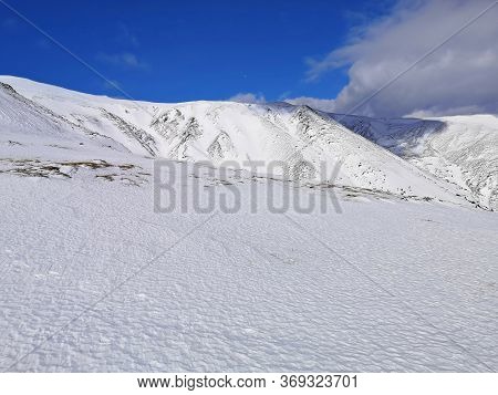 Amazing Landscape In The Mountains. Winter Landscape.