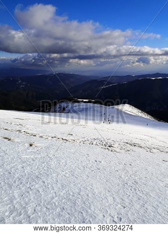 Amazing Landscape In The Mountains. Winter Landscape.