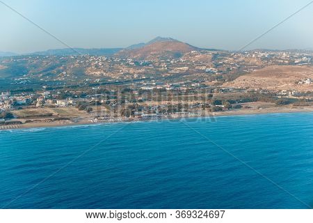 Crete Island In Greece, Vacation And Holidays Concept. Aerial View
