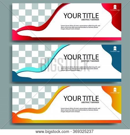Abstract Elegant Banner Blue, Red And Orange, Design Template Vector