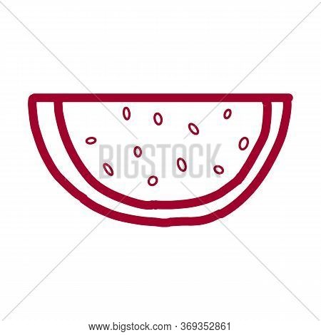 Watermelon Icon. Watermelon Icon Vector Flat Illustration For Graphic And Web Design Isolated On Bla