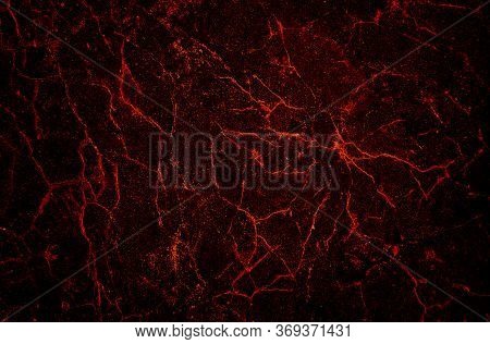 Texture Of Red Glowing Lava. Hot Surface Of The Earth With Cracks Like Lava
