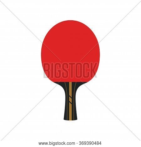 Racket For Table Tennis Flat Icon, Isolated On White Background