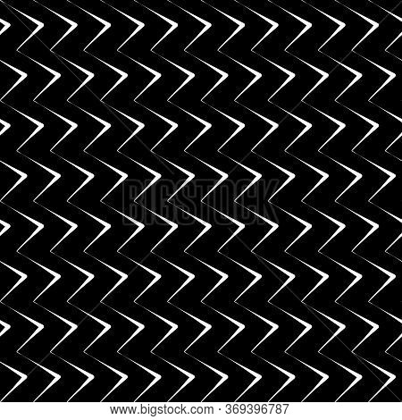 Diagonal Zigzag Lines Seamless Pattern. Angled Jagged Stripes Ornament. Linear Waves Motif. Tilted B