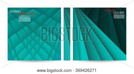 Brochure Template With Striped Overlapping Diagonal Lines. Magazine, Poster, Book, Presentation, Adv