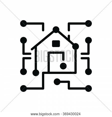 Black Solid Icon For Datawarehouse Data Dimensional Electronic Information Processing Technology