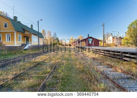Porvoo, Finland, October 08, 2016: Railway In The Cargo Station In Old Town Porvoo